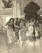 Through the gates their feet with lac-dye rosy and neat by H. Wolf